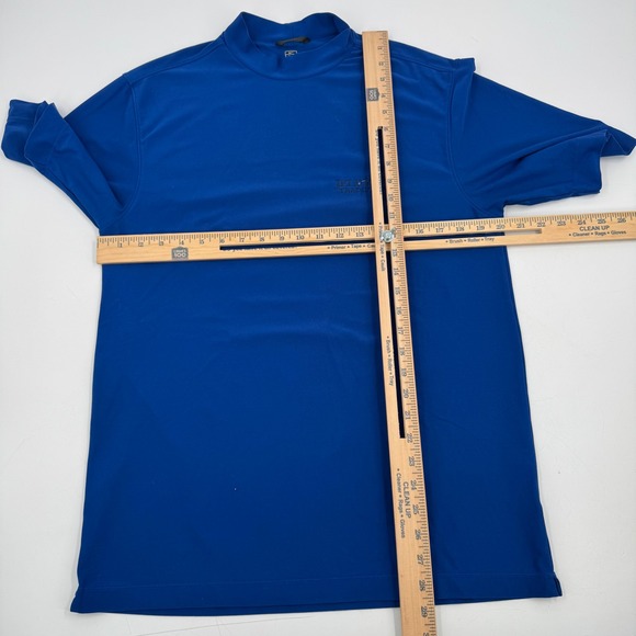 NIKE GOLF Men's Mock Neck Short Sleeve Polo Shirt Blue JELD WEN UMPQUA BANK - Picture 4 of 9